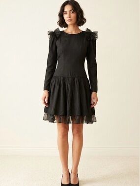 Vintage Apollo black whimsigoth fairy grunge taffeta dress, sz S (sz M juniors)